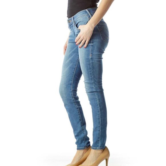 True Religion Brand Jeans Blue Medium-Wash Skinny Denim Jeans - Picture 2 of 3